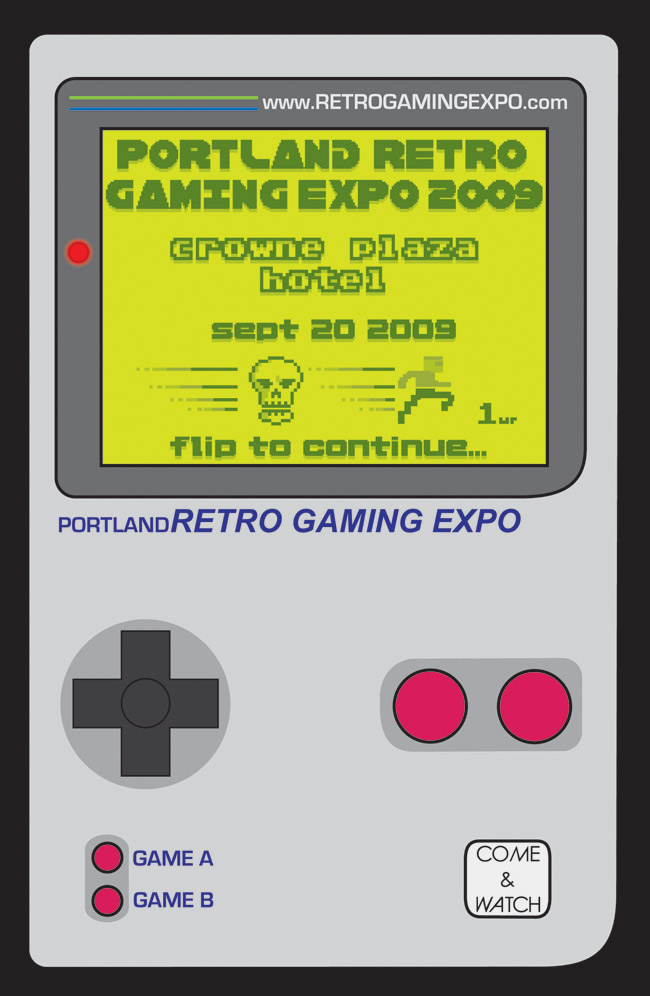 Portland Retro Gaming Expo 2009 flyer front