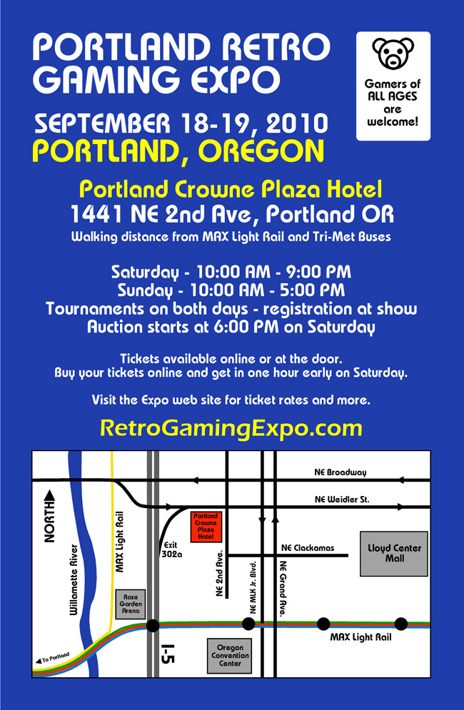 Portland Retro Gaming Expo 2010 flyer back