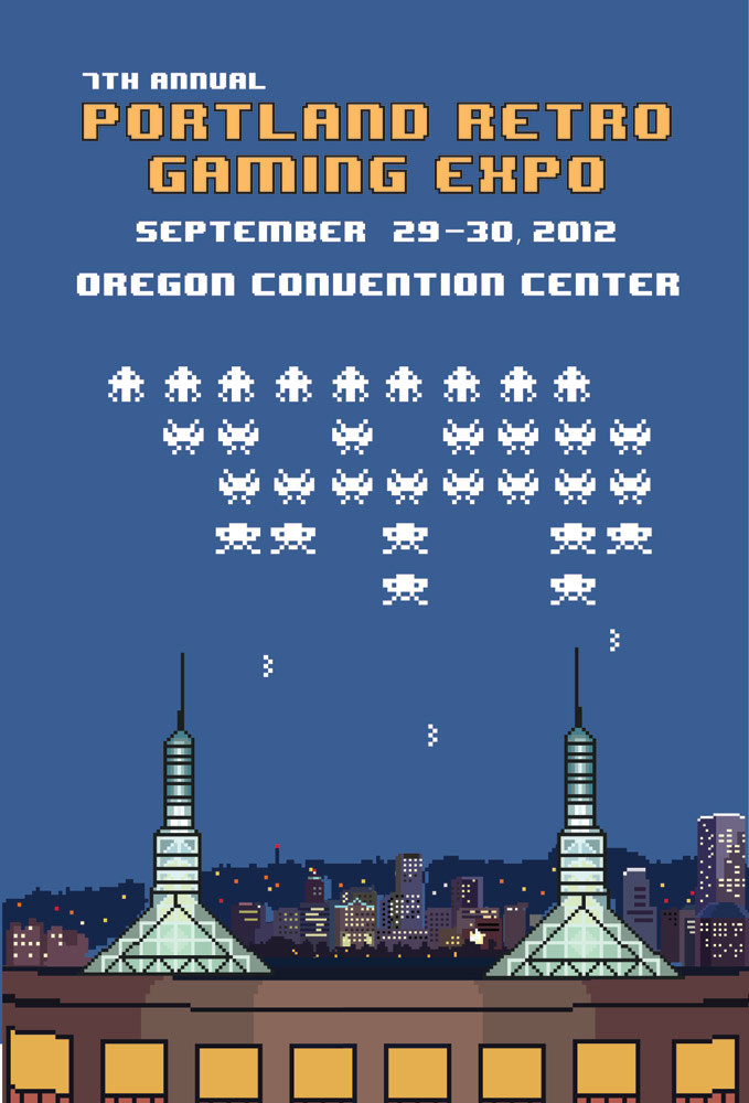 Portland Retro Gaming Expo 2012 flyer front
